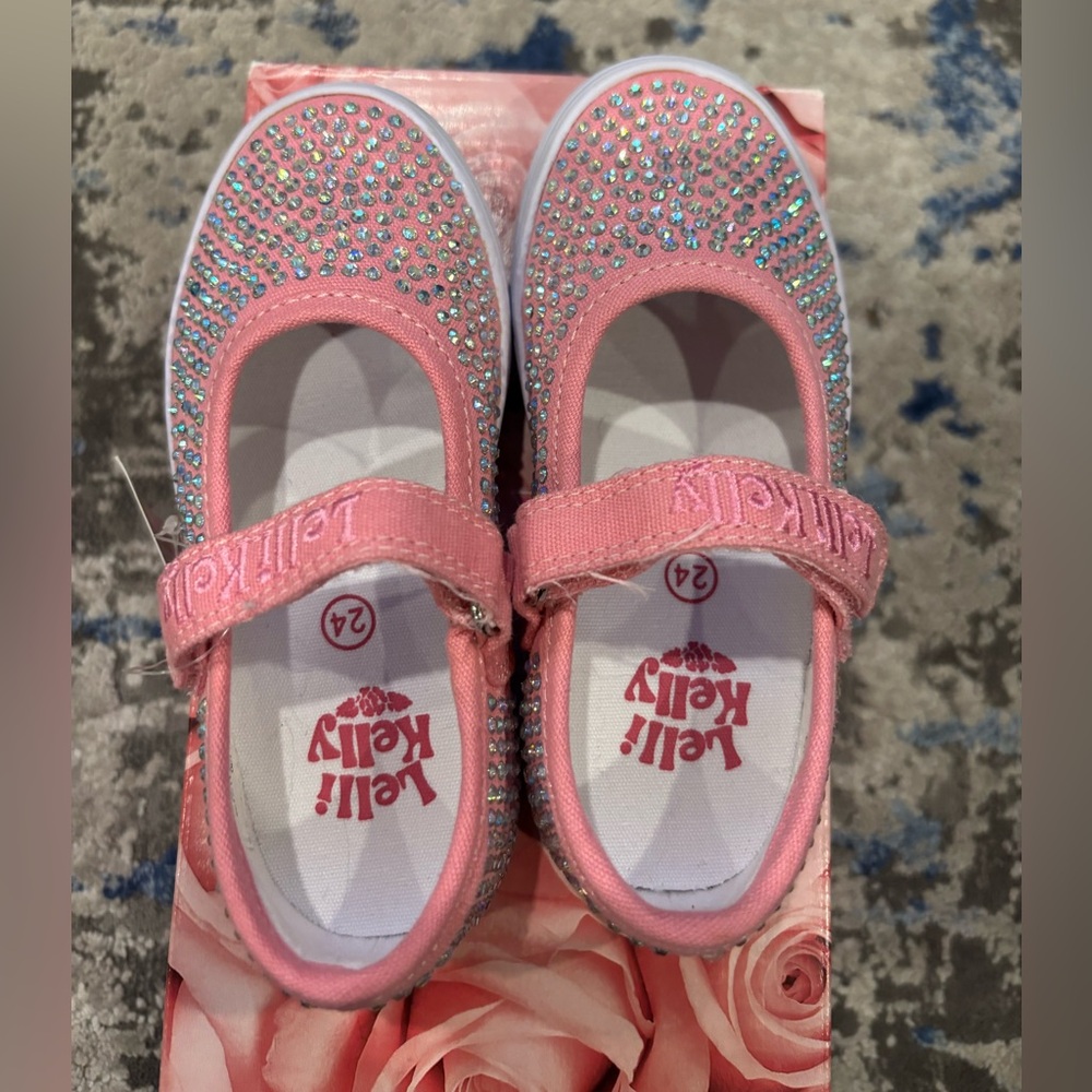 Lelli Kelly Pink Sparkle Shoes New Sprint Size 24